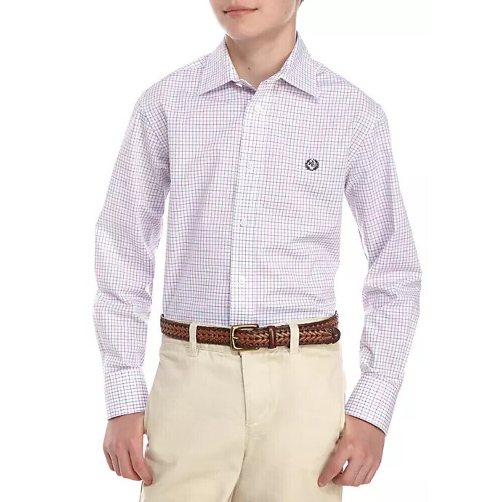 Lauren Ralph Lauren Kids Classic Spread Collar Dress Shirt Pink And Blue Size 10